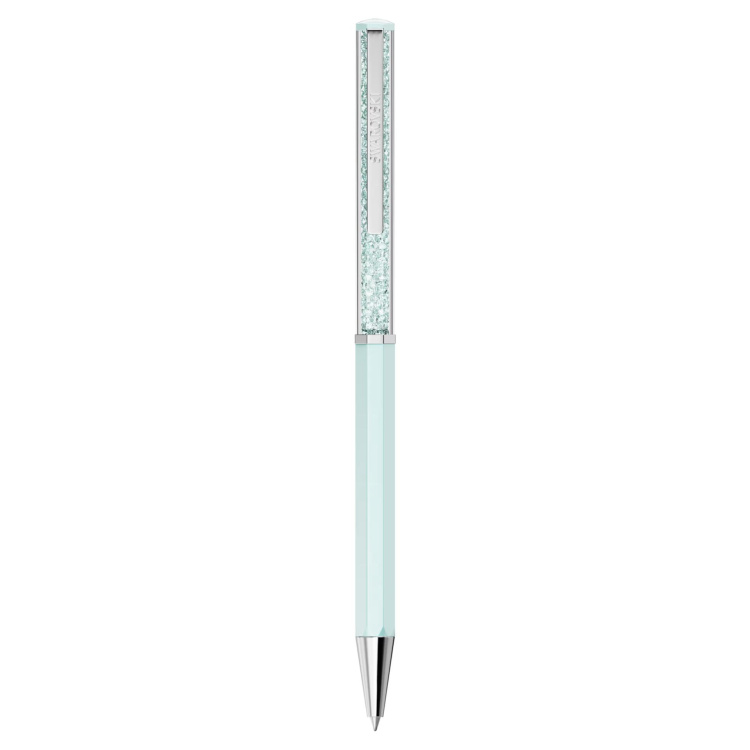 Crystalline ballpoint pen Blue lacquered, Chrome plated